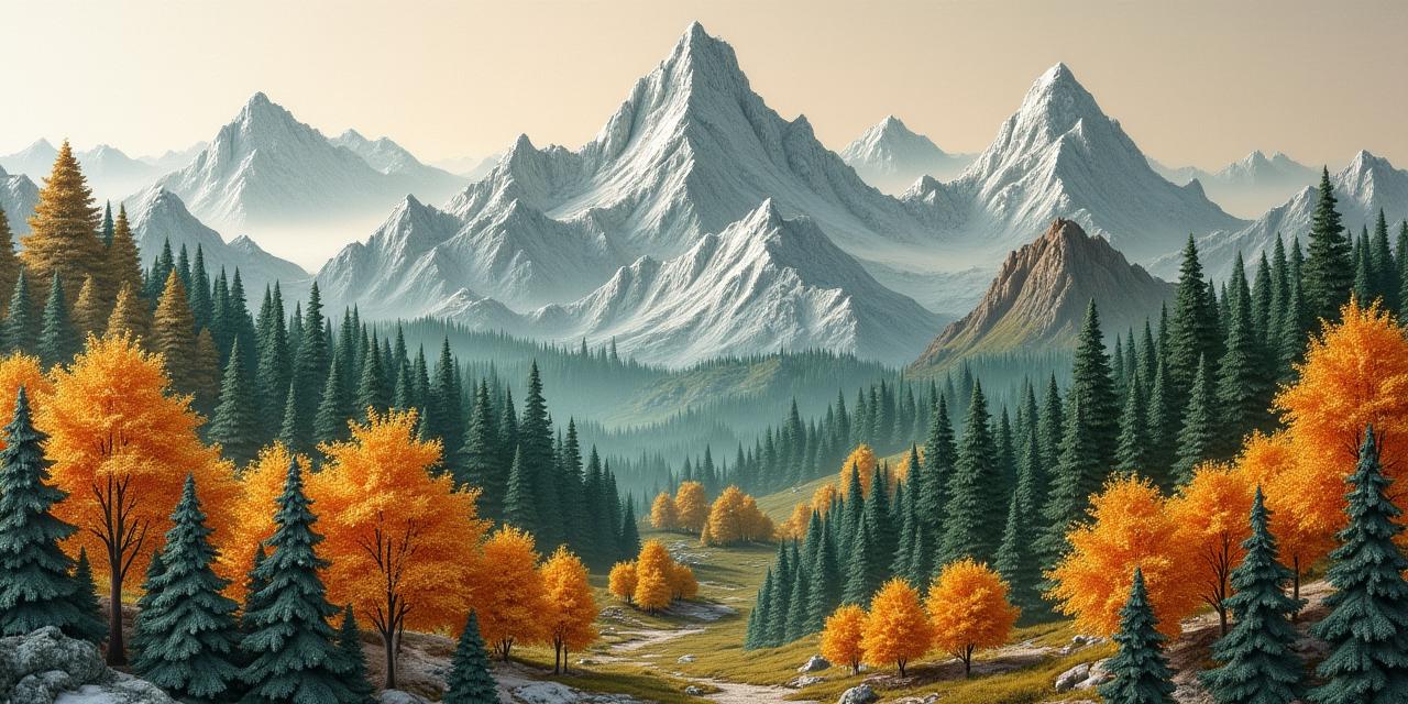 A vibrant collage of miniature mountain projects created by various artists, showcasing diverse styles and landscapes.