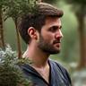 Portrait of Marc with his detailed forest diorama
